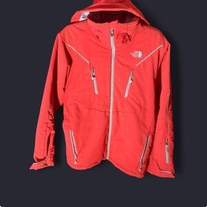 The North Face Red Softshell Hooded Jacket Women’s Medium Full Zip Outdoor Coat